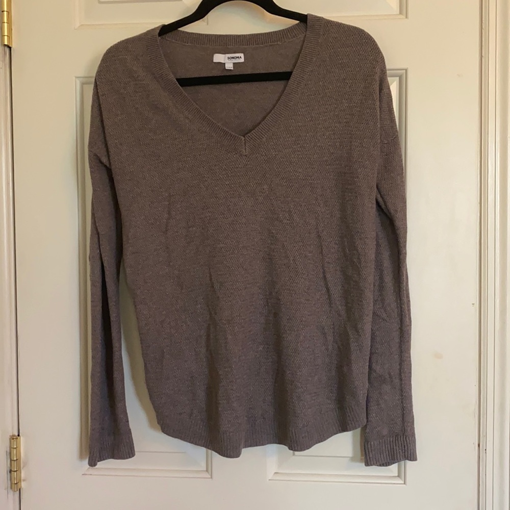 Brown V-neck Sweater - Size L